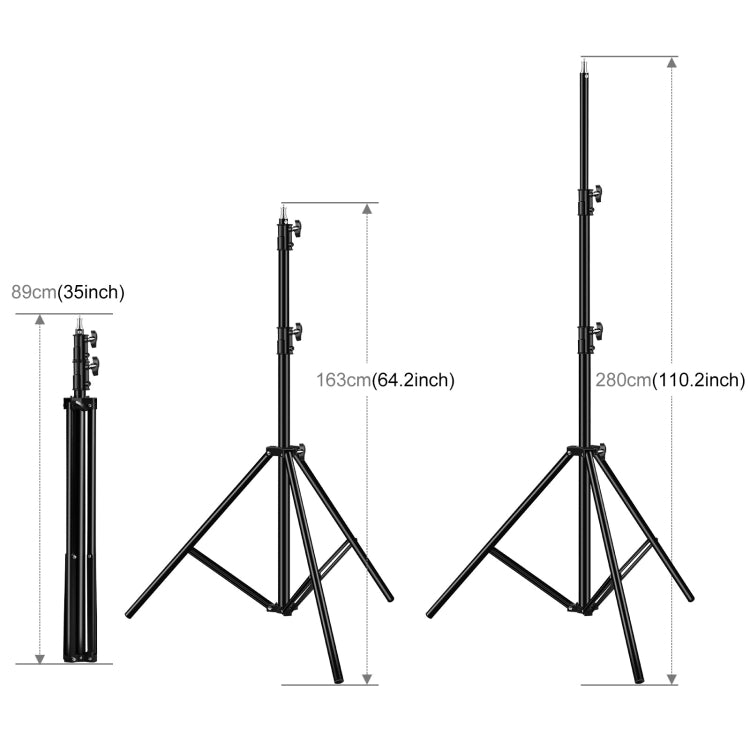 PULUZ 2.8m Height Foldable 3 Sections Tripod Mount Light Holder for Photography Video Light / Backdrop Light