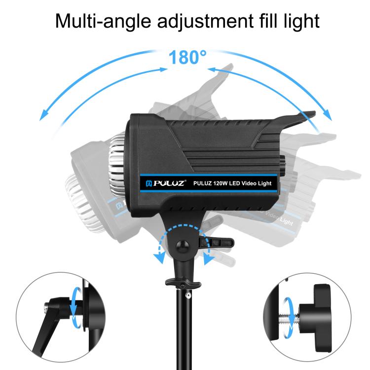 PULUZ 220V 120W Studio Video Light Dual Color Temperature Built-in Dissipate Heat System with Remote Control