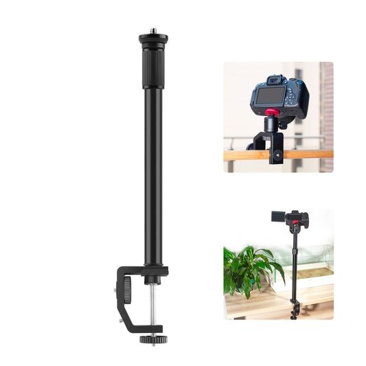 PULUZ C Clamp Mount Light Stand Extension Central Shaft Rod Monopod Holder Kits, Rod Length: 33-60cm