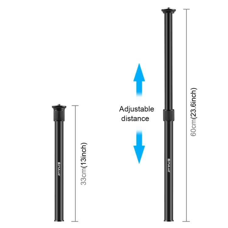 PULUZ Telescopic Extension Central Shaft Rod Monopod Holder, Rod Length: 33-60cm