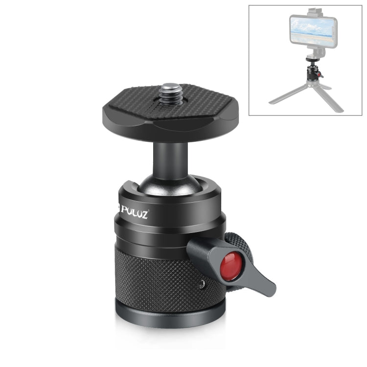 PULUZ 360 Panorama Aluminum Alloy Tripod Ball Head Adapter with Knob Lock