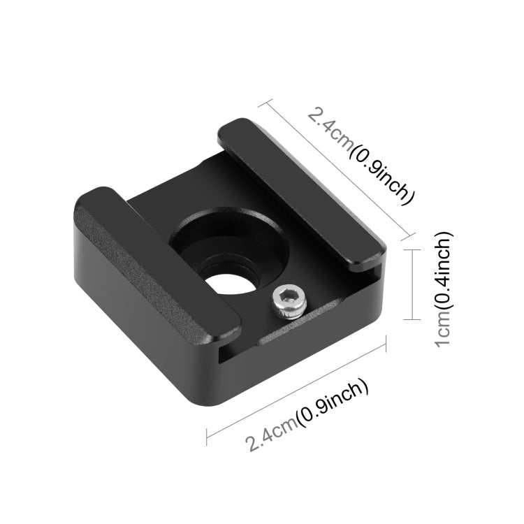 PULUZ Expand Cold Shoe Mount Adapter Microphone Flash Light Aluminum Alloy Holder Bracket