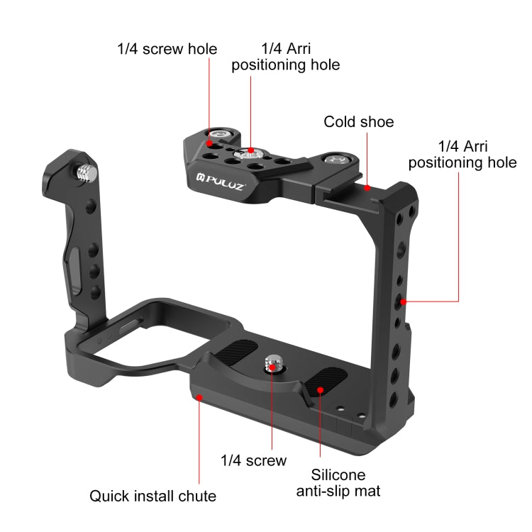 For Sony ILME-FX30 / FX3 PULUZ Metal Camera Cage Stabilizer Rig with NOTA Slider