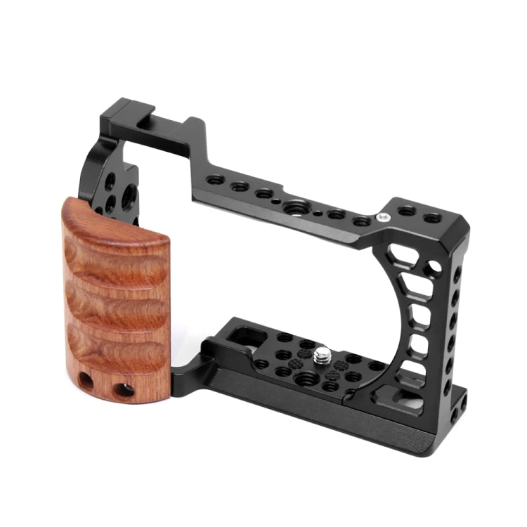 For Sony A6400 / A6300 / A6100 / 6000 PULUZ Wood Handle Metal Camera Cage Stabilizer Rig