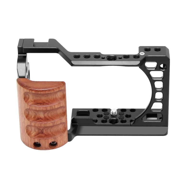 For Sony A6400 / A6300 / A6100 / 6000 PULUZ Wood Handle Metal Camera Cage Stabilizer Rig