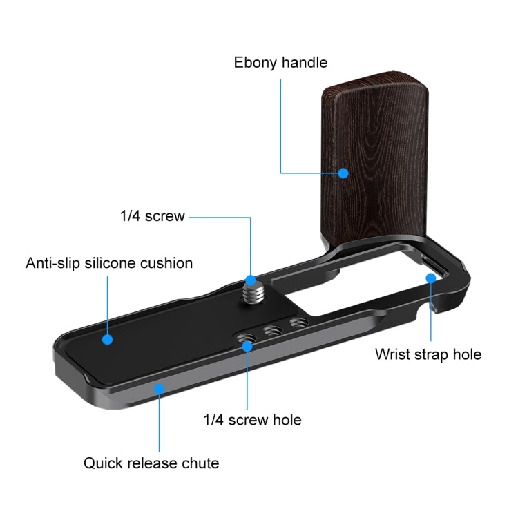 For Fujifilm X100VI PULUZ 1/4 inch Vertical Shoot Quick Release L Plate Bracket Base Holder