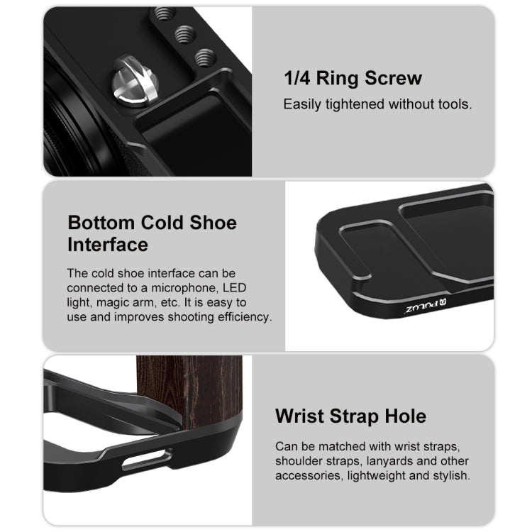 For Fujifilm X100VI PULUZ 1/4 inch Vertical Shoot Quick Release L Plate Bracket Base Holder