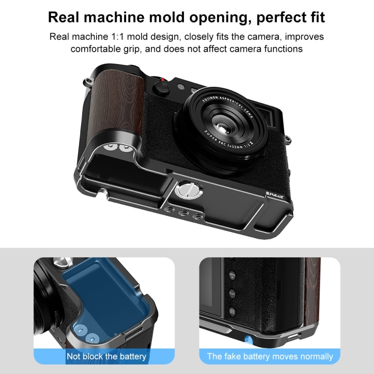 For Fujifilm X100VI PULUZ 1/4 inch Vertical Shoot Quick Release L Plate Bracket Base Holder