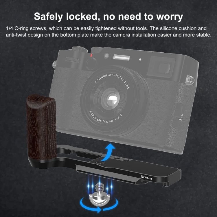 For Fujifilm X100VI PULUZ 1/4 inch Vertical Shoot Quick Release L Plate Bracket Base Holder
