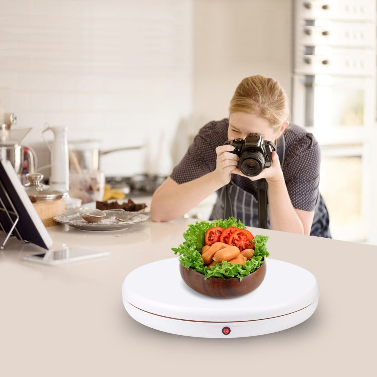 PULUZ 45cm Remote Control Adjusting Speed Rotating Turntable Display Stand, White, Load 100kg
