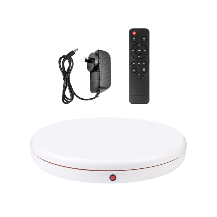 PULUZ 45cm Remote Control Adjusting Speed Rotating Turntable Display Stand, White, Load 100kg