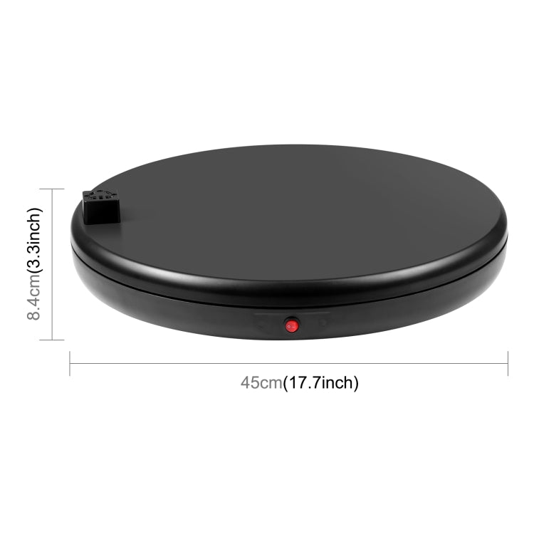 PULUZ 45cm Remote Control Adjusting Speed Rotating Turntable Display Stand with Power Socket, Black, Load 100kg