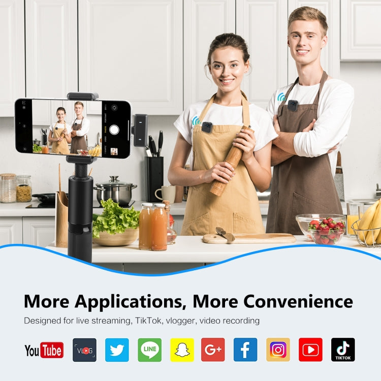 PULUZ Magnetic Lavalier Wireless Microphone with Charging Case Box, 8 Pin RX Receiver and 2 TX Microphones