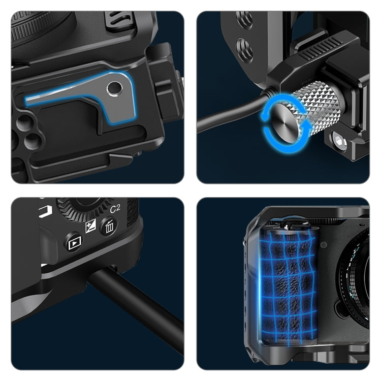 For Sony ILCE-A7CM2 / Alpha 7C II / Alpha 7CR PULUZ Metal Camera Cage Stabilizer Rig