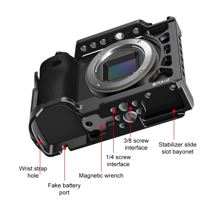 For Sony A6500 / A6400 / A6300 / A6000 PULUZ Metal Camera Cage Expansion Mount Stabilizer Rig