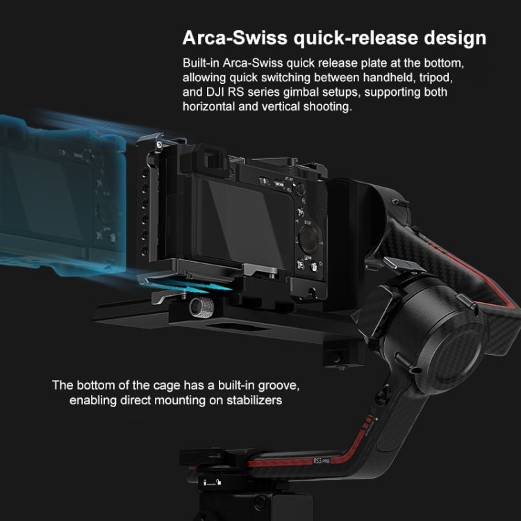 For Sony A6500 / A6400 / A6300 / A6000 PULUZ Metal Camera Cage Expansion Mount Stabilizer Rig