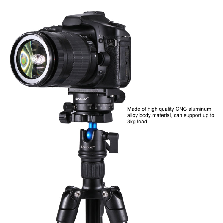 PULUZ Aluminum Alloy 360 Degree Rotation Panorama Ball Head with Quick Release Plate for Camera Tripod Head