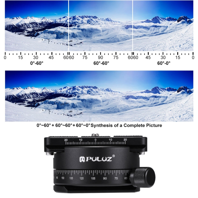 PULUZ Aluminum Alloy 360 Degree Rotation Panorama Ball Head with Quick Release Plate for Camera Tripod Head