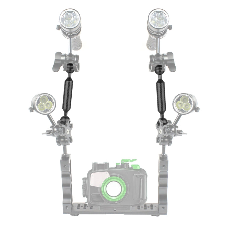 PULUZ 5 inch 13cm Length 20.8mm Diameter Dual Balls Carbon Fiber Floating Arm, Ball Diameter: 25mm