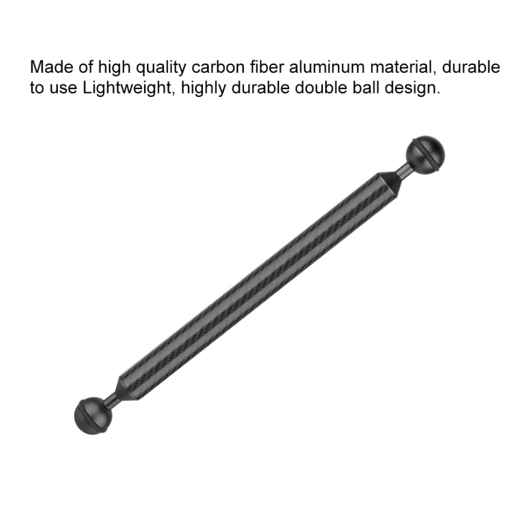 PULUZ 11 inch 28cm Length 20.8mm Diameter Dual Balls Carbon Fiber Floating Arm, Ball Diameter: 25mm