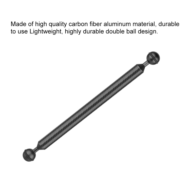 PULUZ  12 inch 30.4cm Length 20.8mm Diameter Dual Balls Carbon Fiber Floating Arm, Ball Diameter: 25mm