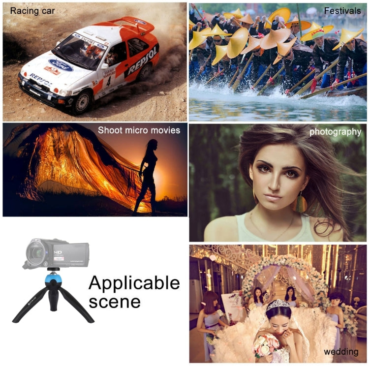 PULUZ Pocket Mini Tripod Mount with 360 Degree Ball Head & Phone Clamp for Smartphones