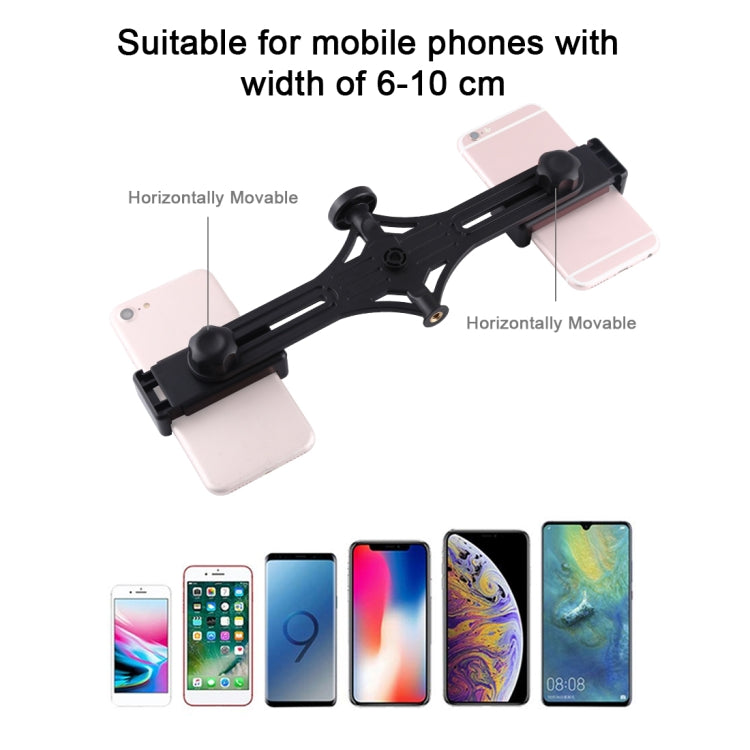 PULUZ Live Broadcast Dual Phone Brackets Horizontal Holder for iPhone, Galaxy, Huawei, Xiaomi, Sony and Other Smart Phones
