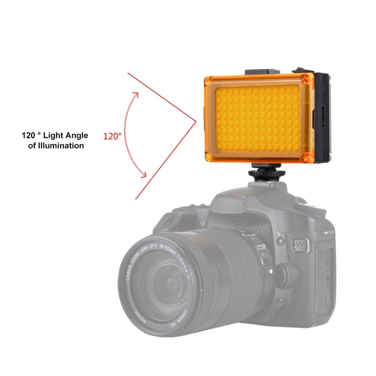 PULUZ Pocket 96 LEDs 860LM Professional Vlogging Photography Video & Photo Studio Light with White and Orange Magnet Filters Light Panel for Canon, Nikon, DSLR Cameras