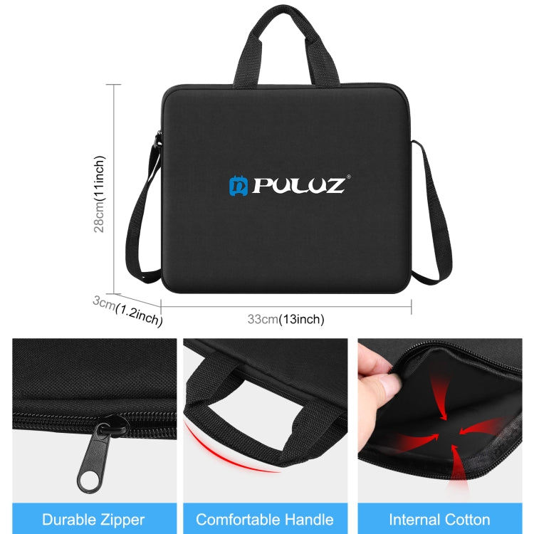 PULUZ 10 inch Ring LED Lights Portable Zipper Storage Bag Shoulder Handbags, Size: 33cm x 28cm x 3cm