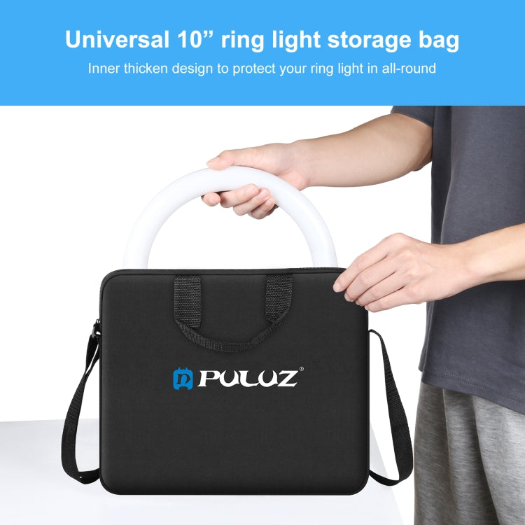PULUZ 10 inch Ring LED Lights Portable Zipper Storage Bag Shoulder Handbags, Size: 33cm x 28cm x 3cm