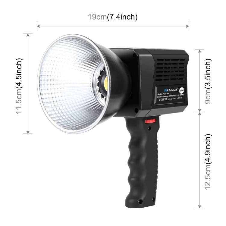 PULUZ 60W Studio Video Light 2500K-6500K Dual Color Temperature Professional Photography Fill Light