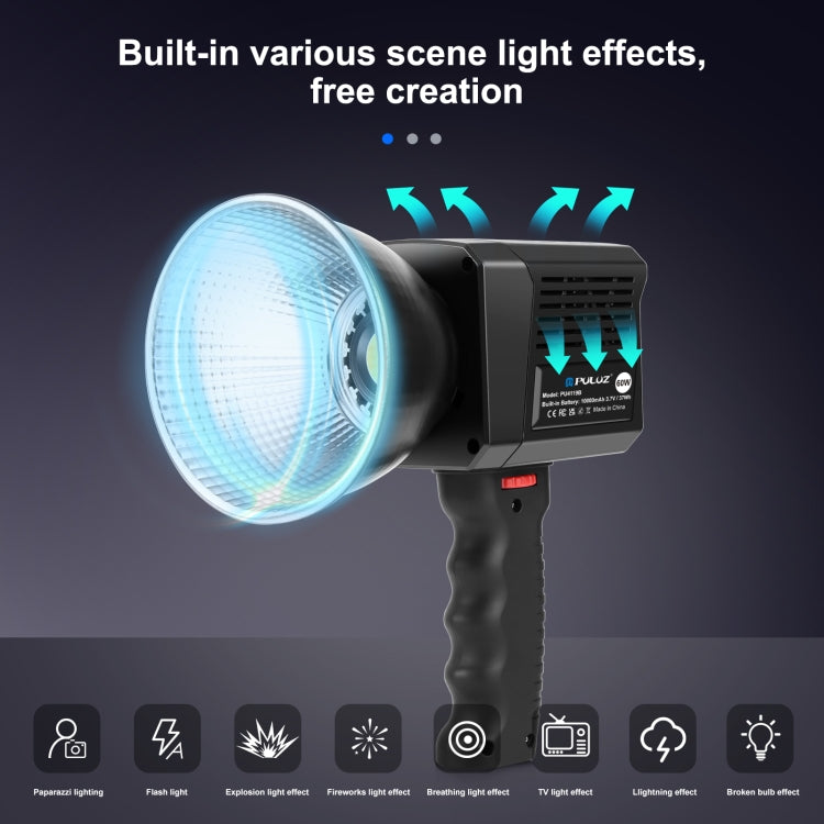 PULUZ 60W Studio Video Light 2500K-6500K Dual Color Temperature Professional Photography Fill Light