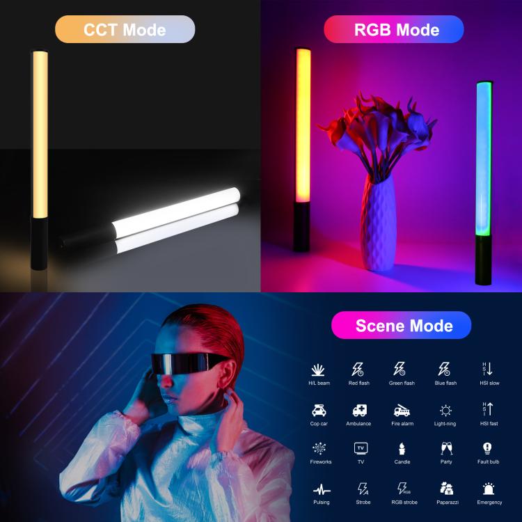 PULUZ 132 LEDs Photo Handheld Stick Light Full Color RGB Fill Light