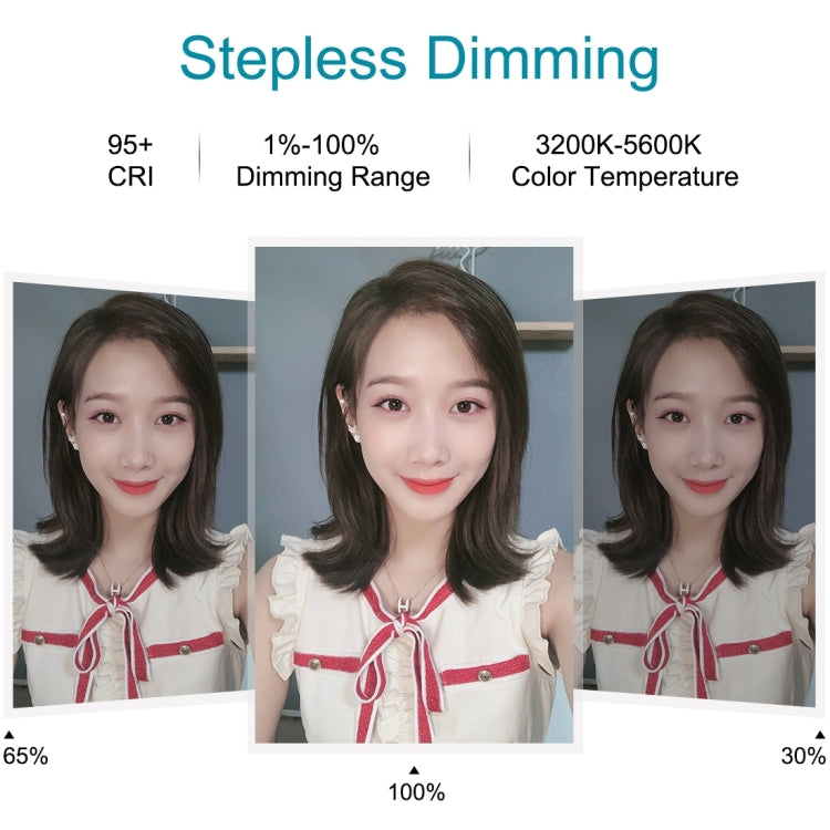 PULUZ 10.2 inch 26cm USB 3 Modes Dimmable Dual Color Temperature LED Curved Diffuse Light Ring Vlogging Selfie Photography Video Lights with Phone Clamp