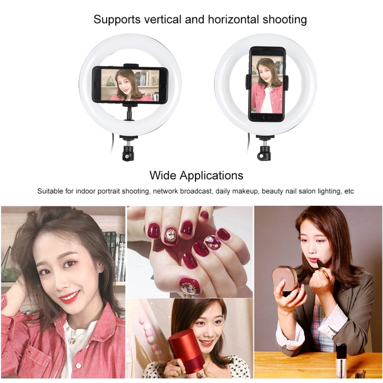 PULUZ 7.9 inch 20cm USB 3 Modes Dimmable Dual Color Temperature LED Curved Light Ring Vlogging Selfie Photography Video Lights with Phone Clamp