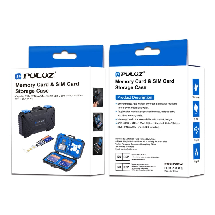 PULUZ 27 in 1 Memory Card Case for 4CF + 8SD + 9TF + 1Card PIN + 1Standard SIM + 2Micro-SIM + 2Nano-SIM