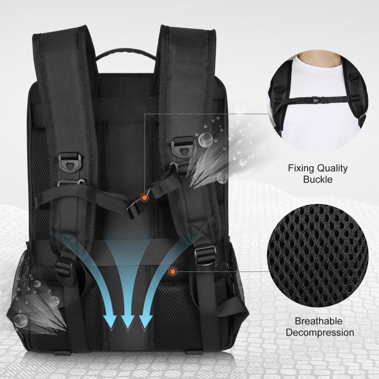 PULUZ Solar Power Outdoor Portable Camera Dual Shoulders Backpack Laptop Bag