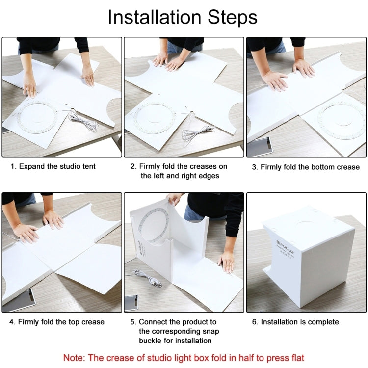 PULUZ 23cm Ring LED Panel Folding Portable Light Photo Lighting Studio Shooting Tent Box Kit with 6 Colors Backdrops (Black, White, Yellow, Red, Green, Blue), Unfold Size: 24cm x 23cm x 23cm