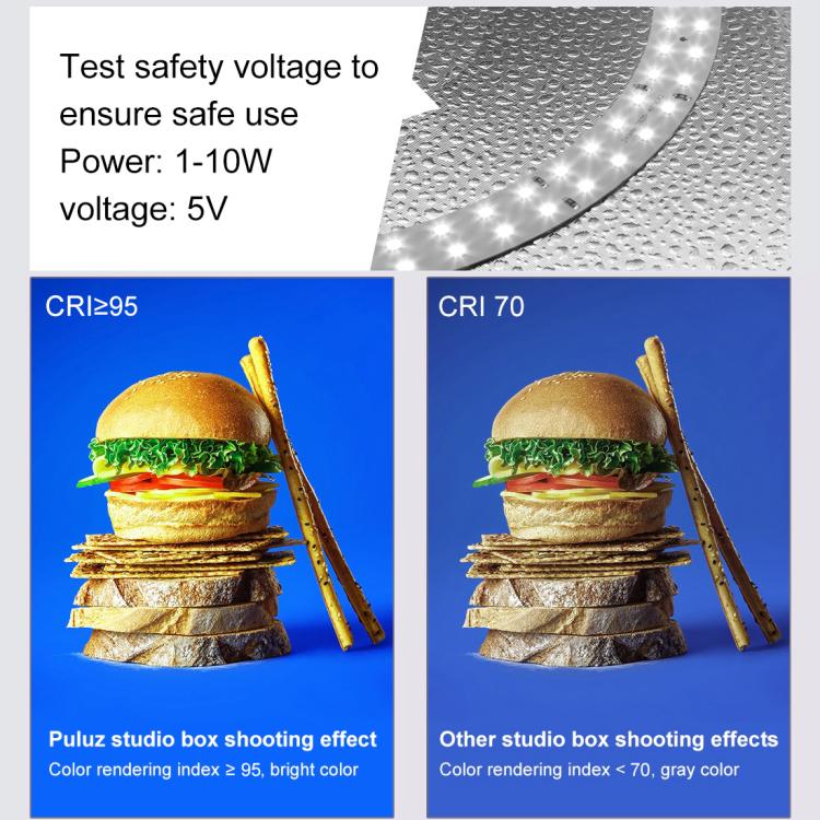 PULUZ 25cm Folding Portable Ring Light Photo Lighting Studio Shooting Tent Box with 12 Colors Backdrops, Size: 25cm x 25cm x 25cm