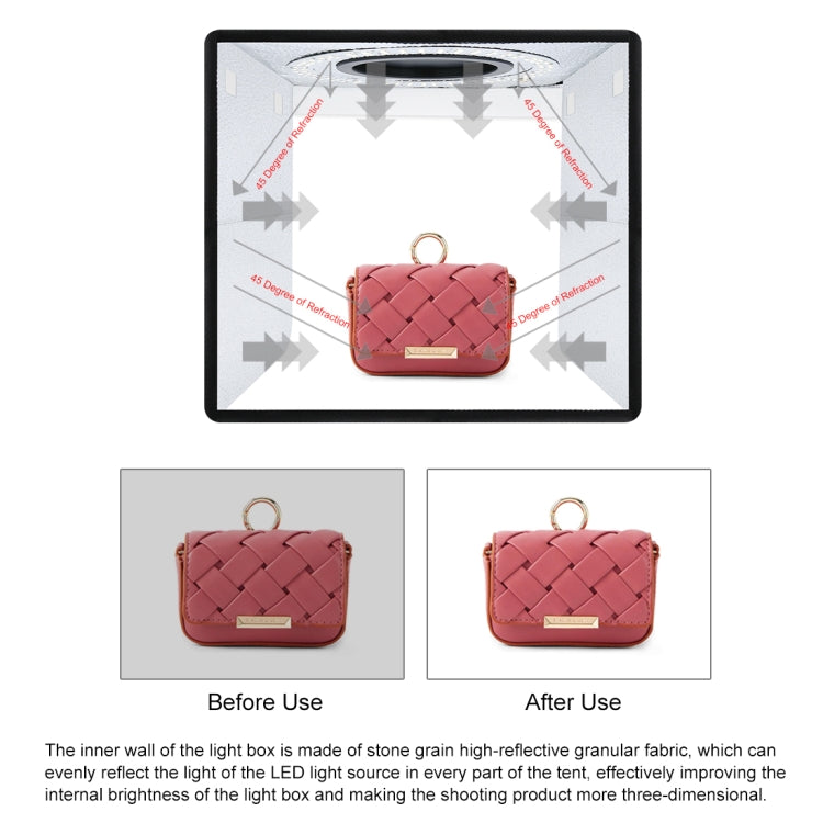 PULUZ 25cm Folding Portable Ring Light Photo Lighting Studio Shooting Tent Box with 12 Colors Backdrops, Size: 25cm x 25cm x 25cm