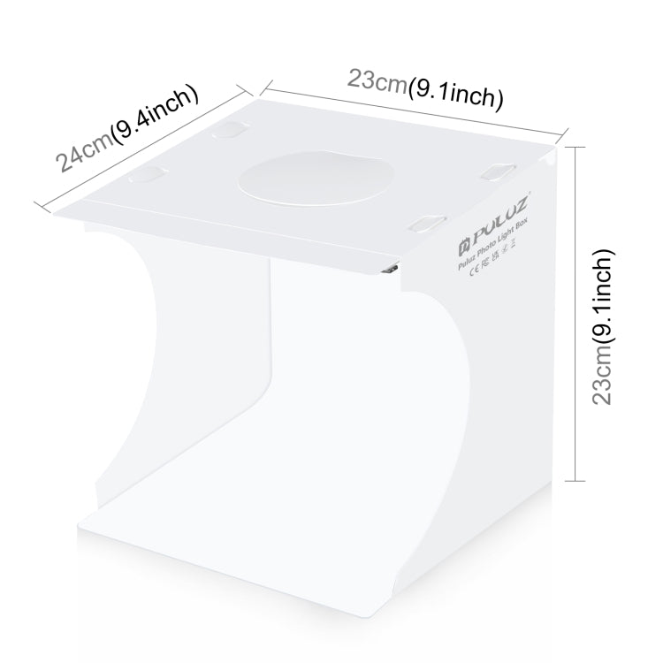 PULUZ 20cm Folding Portable 550LM Light Photo Lighting Studio Shooting Tent Box Kit with 2 Colors Backdrops (Black, White), Unfold Size: 24cm x 23cm x 23cm