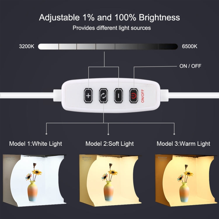 PULUZ 30cm Folding Portable Ring Light Board Photo Lighting Studio Shooting Tent Box Kit with 6 Colors Backdrops (Black, White, Yellow, Red, Green, Blue), Unfold Size: 31cm x 31cm x 32cm