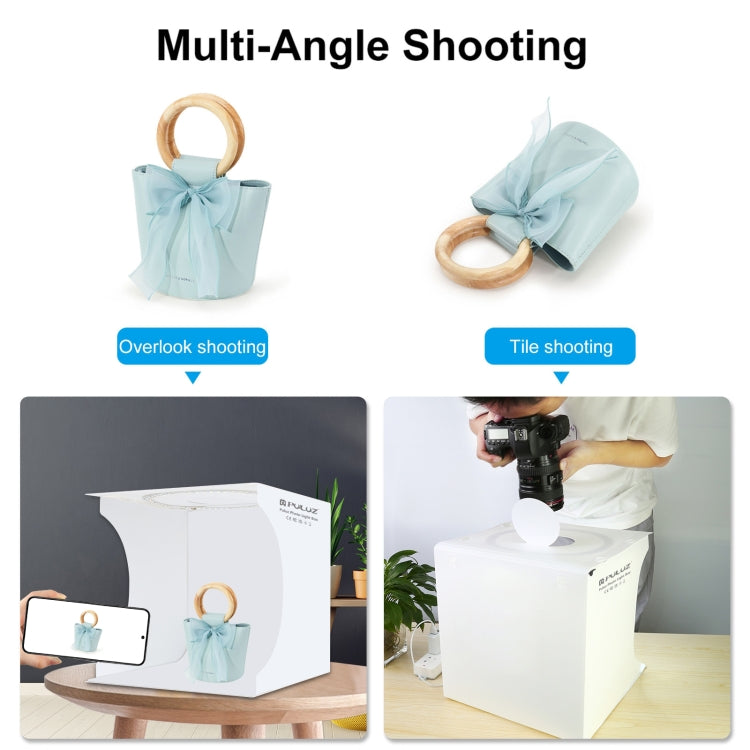 PULUZ 30cm Folding Portable Ring Light Board Photo Lighting Studio Shooting Tent Box Kit with 6 Colors Backdrops (Black, White, Yellow, Red, Green, Blue), Unfold Size: 31cm x 31cm x 32cm