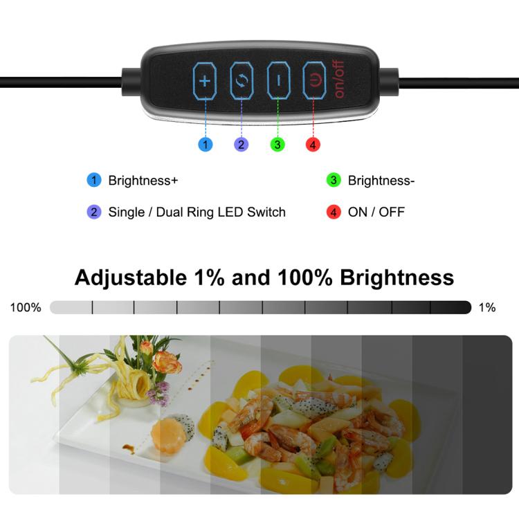 PULUZ 30cm Folding Ring Light Photo Lighting Studio Shooting Tent Box Kit with 6 Colors Black / White / Orange / Red / Green / Blue Backdrops