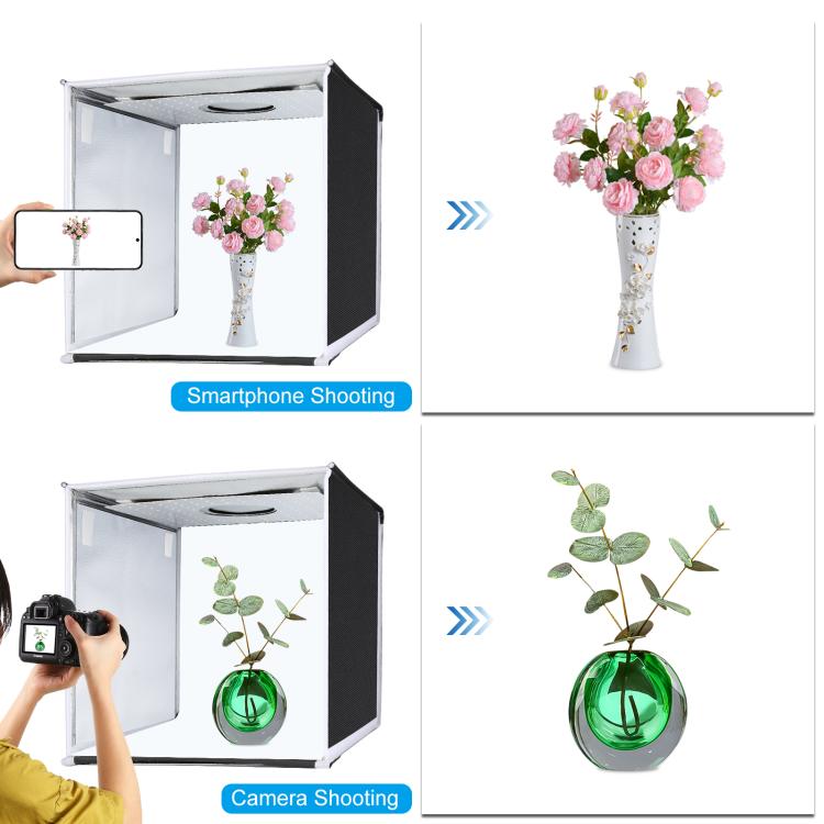 PULUZ 40cm Folding Portable White Light Dimmable Photo Lighting Studio Shooting Tent Box Kit with 6 Colors (Black, Orange, White, Red, Green, Blue) Backdrops