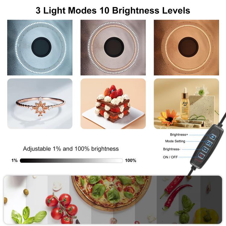 PULUZ 50cm Folding Portable Ring Light PD30W Quick Charge USB Photo Lighting Studio Shooting Tent Box with 6 x Dual-Side Backdrops, Size: 50cm x 50cm x 50cm