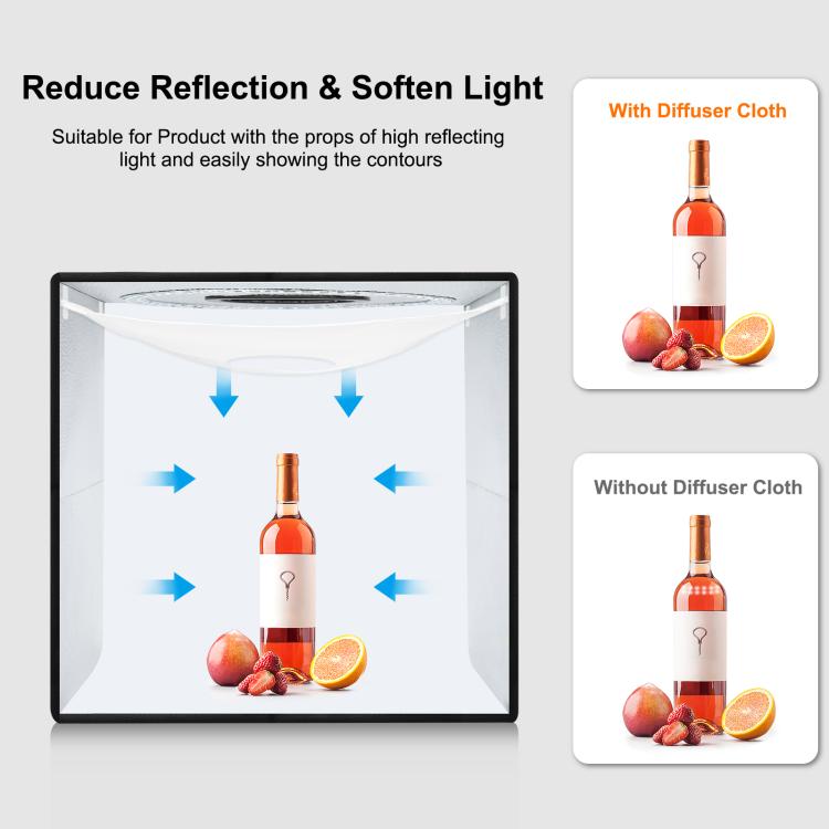 PULUZ 50cm Folding Portable Ring Light PD30W Quick Charge USB Photo Lighting Studio Shooting Tent Box with 6 x Dual-Side Backdrops, Size: 50cm x 50cm x 50cm