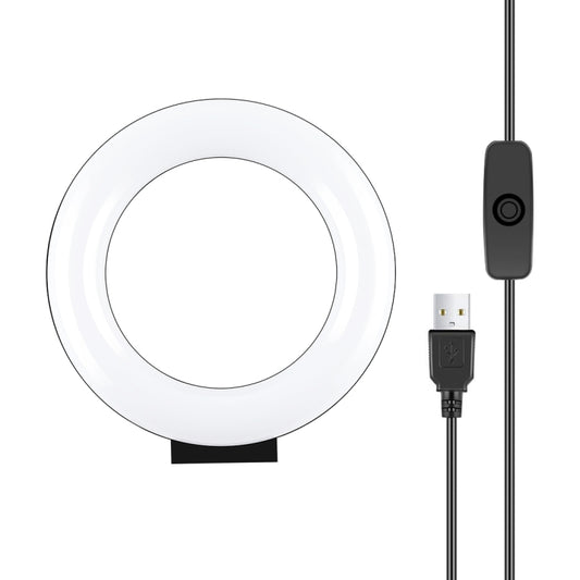 PULUZ 4.7 inch 12cm Curved Surface USB White Light LED Ring Selfie Beauty Vlogging Photography Video Lights