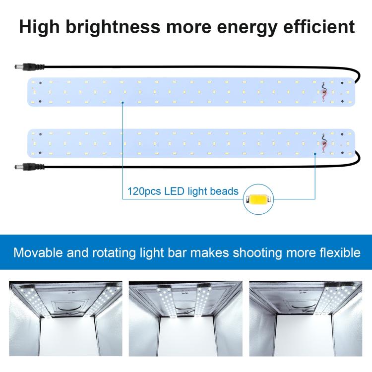 PULUZ Photo Studio Light Box Portable 60 x 60 x 60 cm Light Tent LED 5500K White Light Dimmable Mini 36W Photography Studio Tent Kit with 6 Removable Backdrops (Black Orange White Green Blue Red)