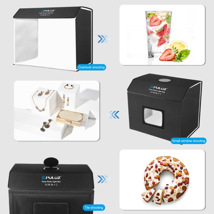 PULUZ Photo Studio Light Box Portable 60 x 40cm Cuboid Photography Studio Tent Kit with 6 Color Backdrops